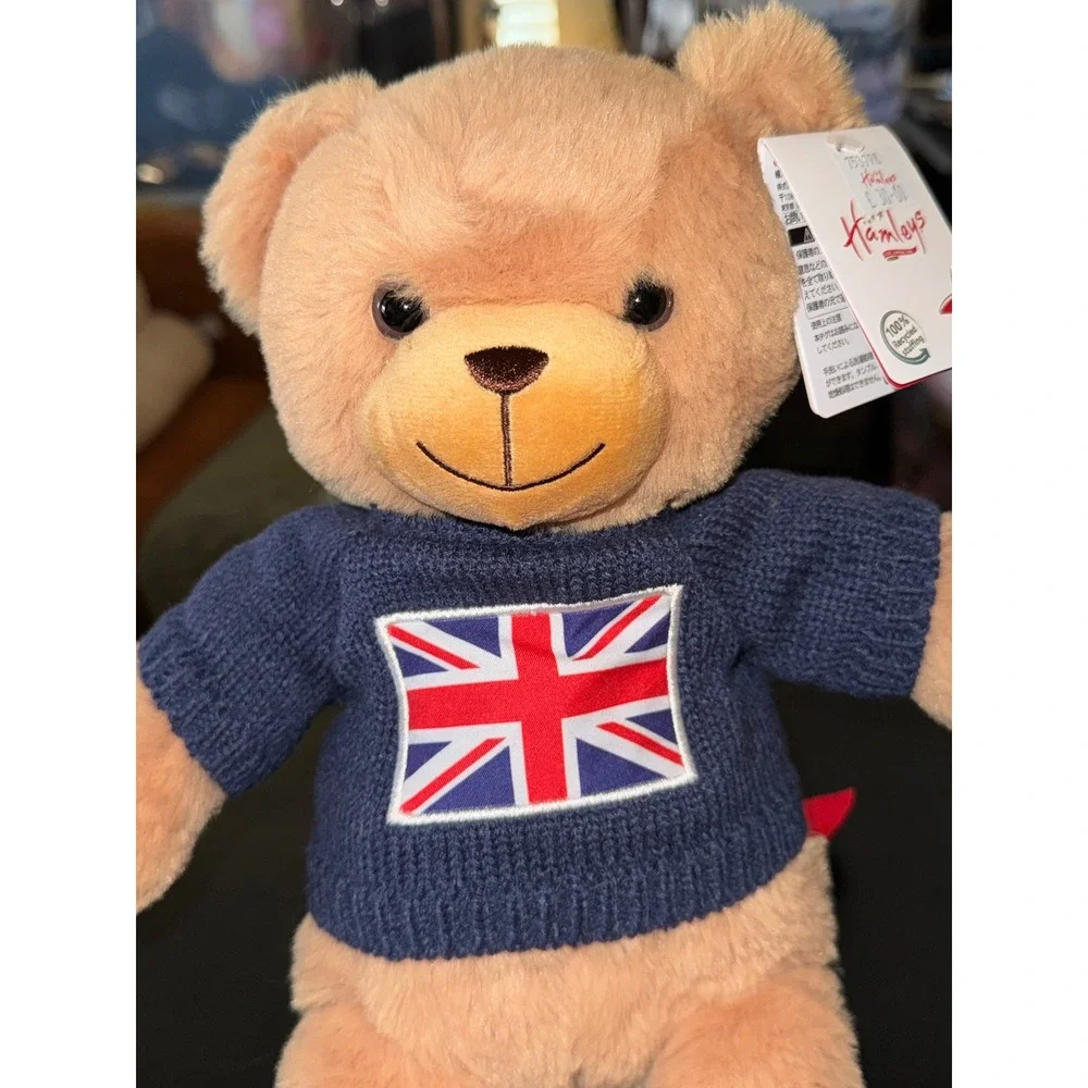 Hamleys London Teddy Bear Union Jack Sweater Plush Animal‎ Toy Kids NWT